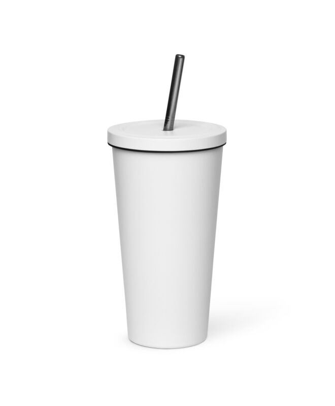 Insulated tumbler with a straw (Your design)
